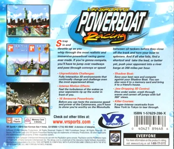 VR Sports Powerboat Racing (US) box cover back